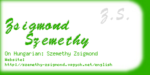 zsigmond szemethy business card